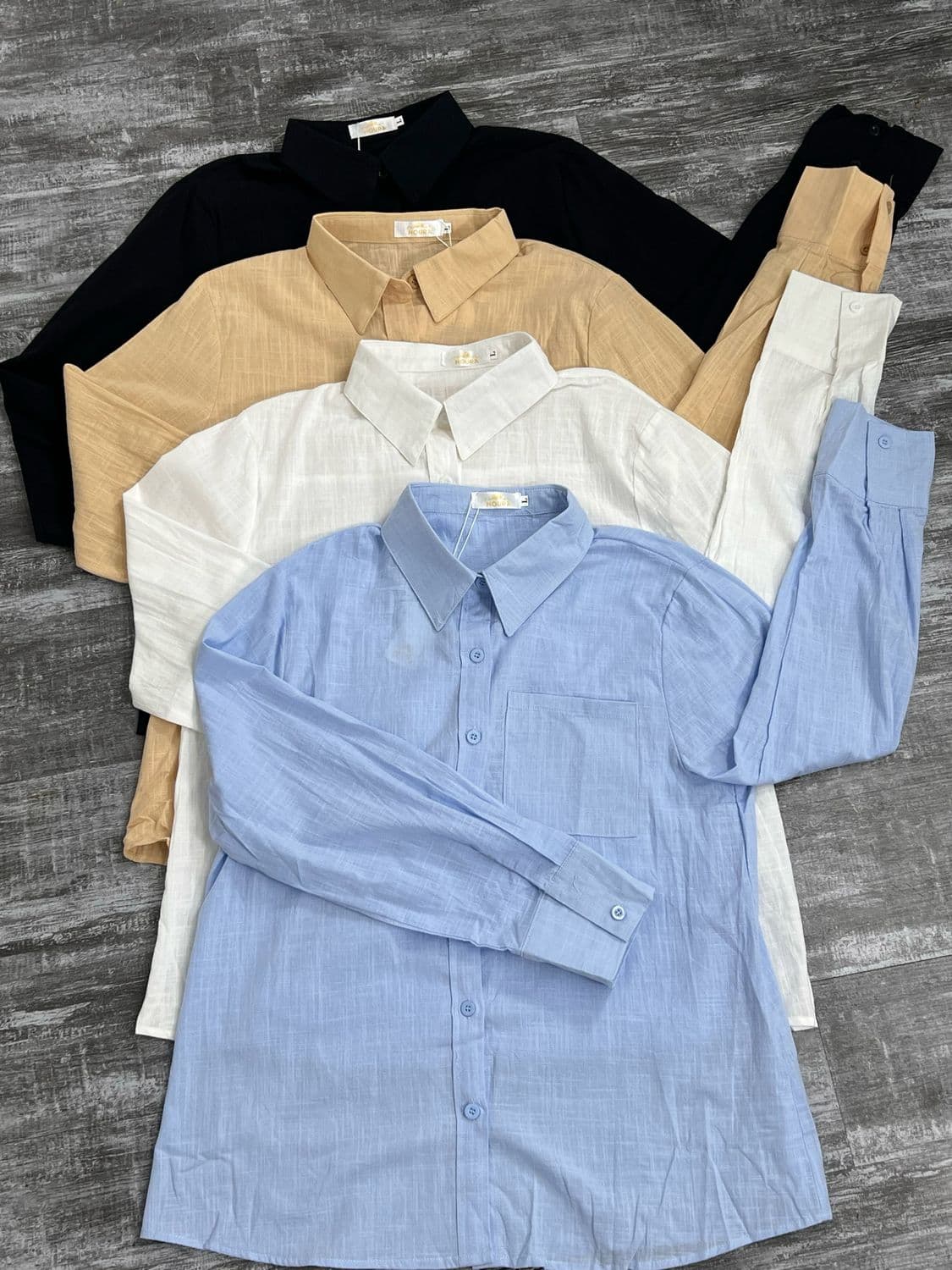Camisa con manga larga  de varios colores