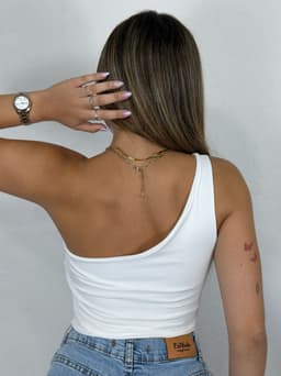 Top Asimetrico DaiIy de Doble Tela - imagen