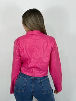 Campera de ecocuero con broches - imagen