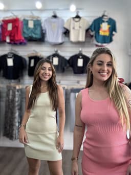 Vestido musculosa en tela de hilo - imagen