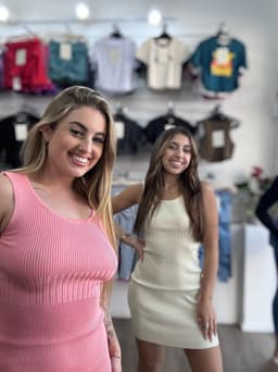 Vestido musculosa en tela de hilo - imagen
