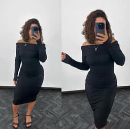 Vestido Bianca en morley ribana elastizado - imagen