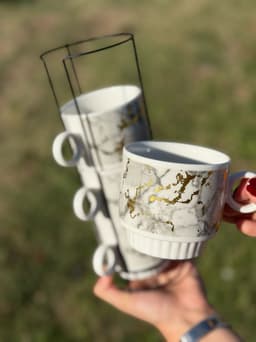 Set de tazas marmolado - imagen