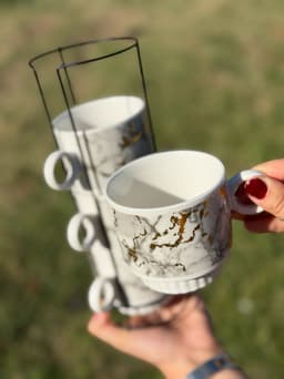 Set de tazas marmolado - imagen