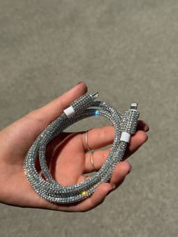 Cable cargador lurex entrada de Iphone por MAYOR ($250 c/u paquete de 6 unidades)