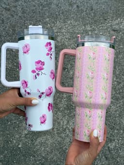 Vaso Termico Floreado - imagen