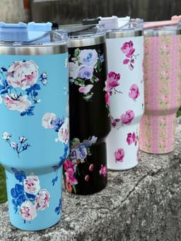 Vaso Termico Floreado - imagen
