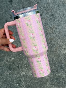 Vaso Termico Floreado - imagen