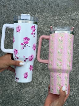 Vaso Termico Floreado - imagen