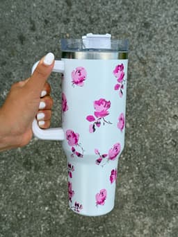 Vaso Termico Floreado - imagen