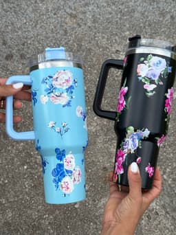 Vaso Termico Floreado - imagen