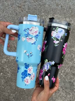Vaso Termico Floreado - imagen