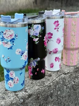Vaso Termico Floreado - imagen