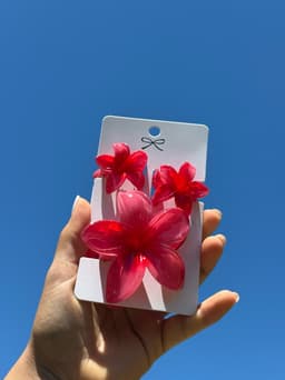 Set de 3 pinzas de flor - imagen