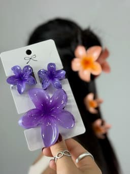 Set de 3 pinzas de flor - imagen