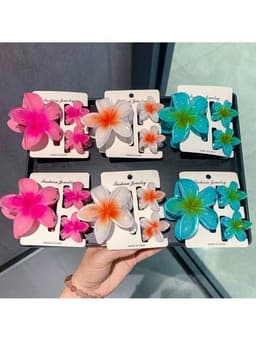 Set de 3 pinzas de flor  por MAYOR ($50 c/u paquete de 12 unidades) - imagen