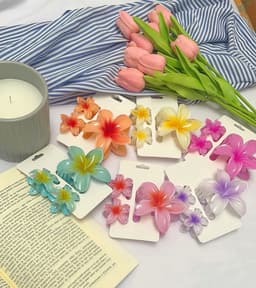 Set de 3 pinzas de flor  por MAYOR ($50 c/u paquete de 12 unidades) - imagen