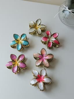 Pinza de flor hawaiana por MAYOR ($45 c/u paquete de 12 unidades) - imagen