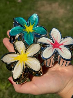 Pinza de flor hawaiana por MAYOR ($45 c/u paquete de 12 unidades) - imagen