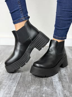 Botas borcego de ecocuero con elastico - imagen