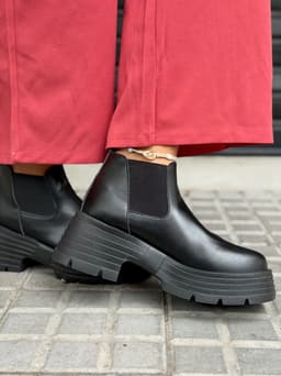 Botas borcego de ecocuero con elastico - imagen