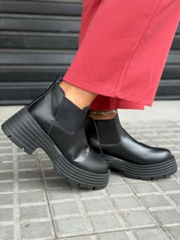Botas borcego de ecocuero con elastico - imagen