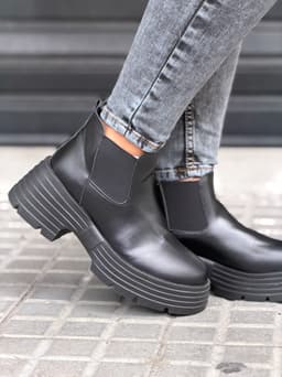 Botas borcego de ecocuero con elastico - imagen