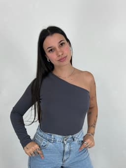 Body Asimétrico de Una Manga Erika - imagen
