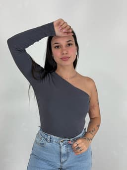 Body Asimétrico de Una Manga Erika - imagen