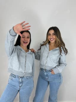 Campera con cierre y Capucha Bianca - imagen