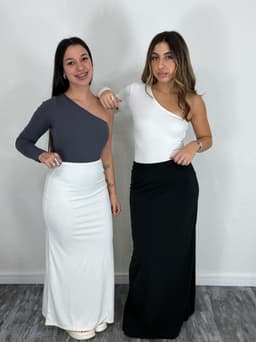 Pollera Larga Recta Elastizada Delia - imagen
