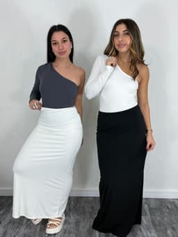 Pollera Larga Recta Elastizada Delia - imagen