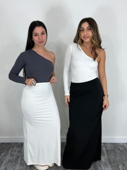 Pollera Larga Recta Elastizada Delia - imagen
