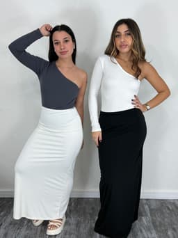 Pollera Larga Recta Elastizada Delia - imagen