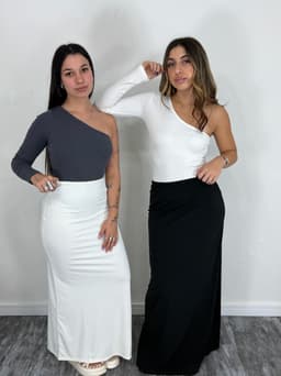 Pollera Larga Recta Elastizada Delia - imagen