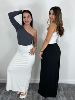 Pollera Larga Recta Elastizada Delia - imagen