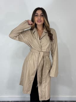 Tapado Simil Cuero con Cinturón Ines - imagen