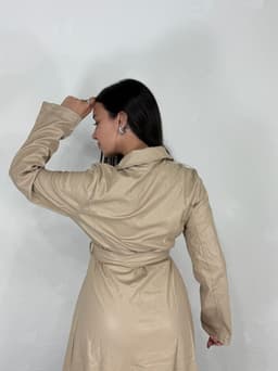 Tapado Simil Cuero con Cinturón Ines - imagen