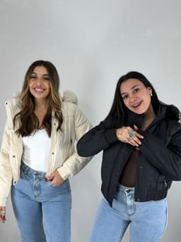 Campera Puffer Cropped con Capucha Irina - imagen
