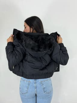 Campera Puffer Cropped con Capucha Irina - imagen