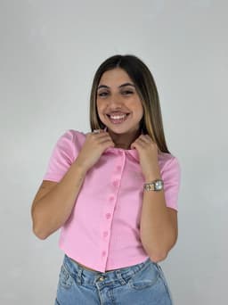 Top remera con botones - imagen