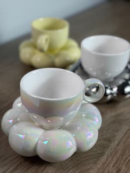 Taza con plato nube - imagen
