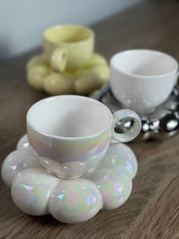 Taza con plato nube - imagen