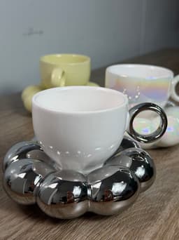 Taza con plato nube - imagen