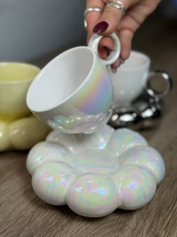 Taza con plato nube - imagen