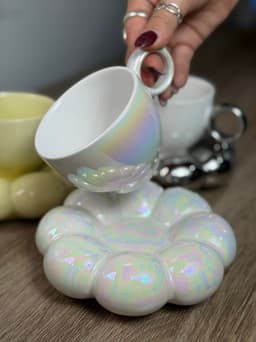 Taza con plato nube - imagen