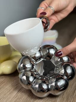 Taza con plato nube - imagen