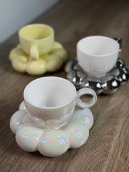 Taza con plato nube - imagen