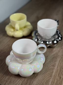 Taza con plato nube - imagen