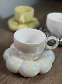 Taza con plato nube - imagen